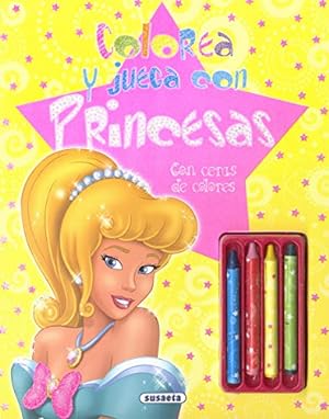 Imagen del vendedor de Colorea y juega con princesas. Con ceras de colores. Edad: 5+. a la venta por La Librera, Iberoamerikan. Buchhandlung