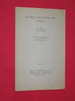 Bild des Verkufers fr Hume's Doctrine of Space [Dawes Hicks Lecture on Philosophy, British Academy, 1961] zum Verkauf von BOOKBARROW (PBFA member)