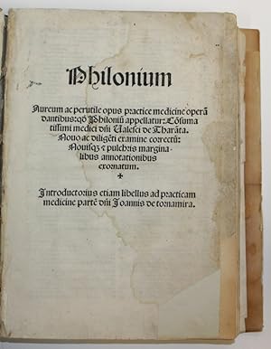 Philonium. Aureum ac perutile opus practice medicine operam dantibus:
