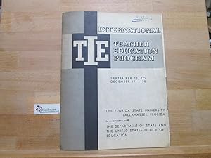 International Teacher Education Program September 22, To December 17, 1958