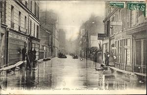 Ansichtskarte / Postkarte Levallois Perret Hauts de Seine, La Crue de la Seine 1910, Rue Marjolin