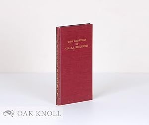 Imagen del vendedor de ADDRESSES BY HENRY LEE HIGGINSON ON THE OCCASION OF PRESENTING THE SOL DIERS' FIELD AND THE HARVARD UNION TO HARVARD UNIVERSITY a la venta por Oak Knoll Books, ABAA, ILAB