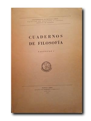 Imagen del vendedor de CUADERNOS DE FILOSOFA. FASCCULO I a la venta por LIBRERIA CLIO