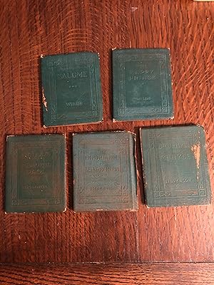 3 Tiny Antique Books, Little Leather Library, Small Green Leather