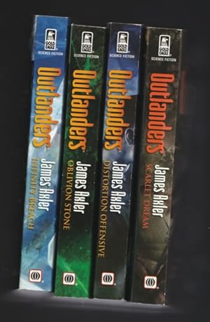 Seller image for The Outlanders (series): # 53 - Infinity Breach; # 54 - Oblivion Stone; # 55 - Distortion Offensive; # 57 - Scarlet Dream; (four soft covers in the "Outlanders" series) for sale by Nessa Books
