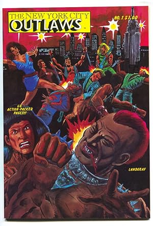 NEW YORK CITY OUTLAWS #1 1985 - Signed by KEN LANDGRAF-comic book.