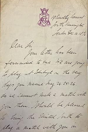 Seller image for Hand-written signed letter for sale by Anah Dunsheath RareBooks ABA ANZAAB ILAB