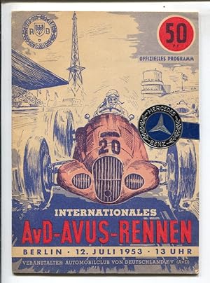 International German Auto Race Program 7/12/1953-classic cover-Mercedes-Benz seal-historic-VG