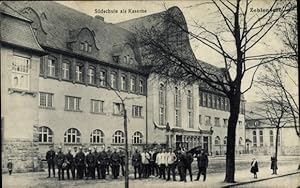 Ansichtskarte / Postkarte Berlin Zehlendorf, Südschule als Kaserne, Soldaten