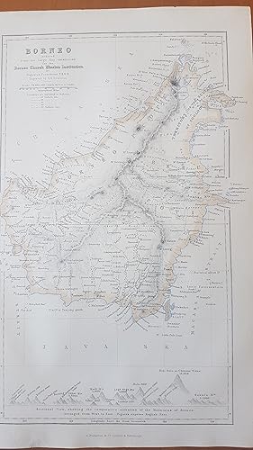 Image du vendeur pour ORIGINAL 1856 MAP: Borneo by August Petermann mis en vente par Treasure House Books