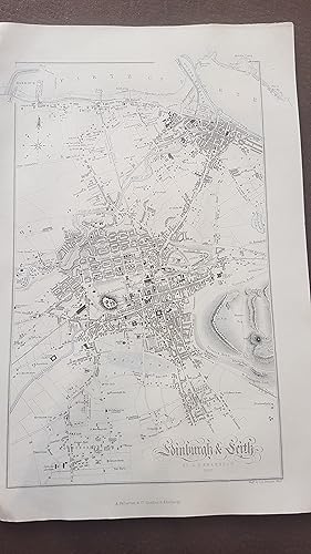 Image du vendeur pour ORIGINAL 1852 MAP: Edinburgh & Leith by G.H. Swanston mis en vente par Treasure House Books