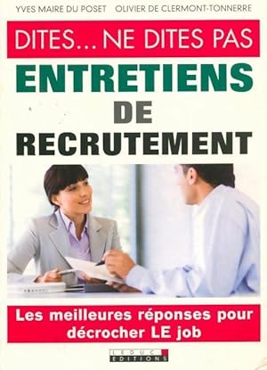 Image du vendeur pour Entretiens de recrutement - Yves Maire Du Poset mis en vente par Book Hmisphres