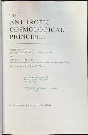 Seller image for The anthropic cosmological principle for sale by Librodifaccia