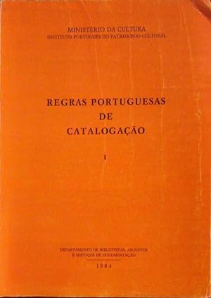 REGRAS PORTUGUESAS DE CATALOGAÇÃO.