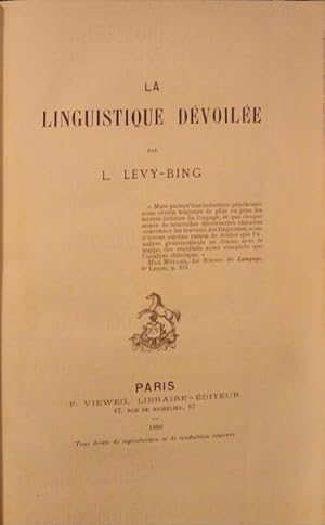 Image du vendeur pour LA LINGUISTIQUE DVOILE mis en vente par Livraria Castro e Silva