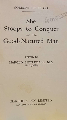 She Stoops to Conquer and Good-Natured Man