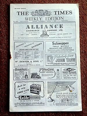 The Times Newspaper, Weekly Airmail Edition No 3,577. 1st August 1943,