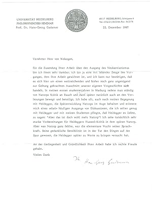 Bild des Verkufers fr Ms. Brief mit eigenh. Unterschrift. zum Verkauf von Kotte Autographs GmbH