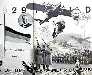 Bild des Verkufers fr Das Jahr 1929 im Bild. Collage, 57 x 28,5 cm, zweifach gefaltet und beidseitg bedruckt zum Verkauf von Antiquariat Elvira Tasbach