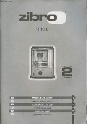 Imagen del vendedor de Manuel d'utilisation Zibro R 18 E a la venta por Le-Livre