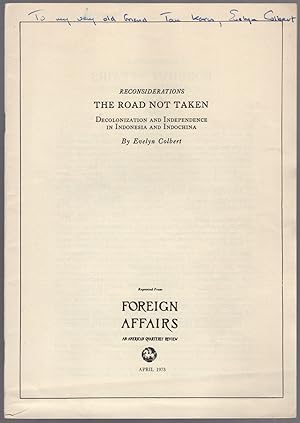 Bild des Verkufers fr (Offprint): Reconsiderations: The Road Not Taken. Decolonization and Independence in Indonesia and Indochina zum Verkauf von Between the Covers-Rare Books, Inc. ABAA