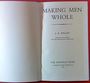 Bild des Verkufers fr Making Men Whole zum Verkauf von biblion2