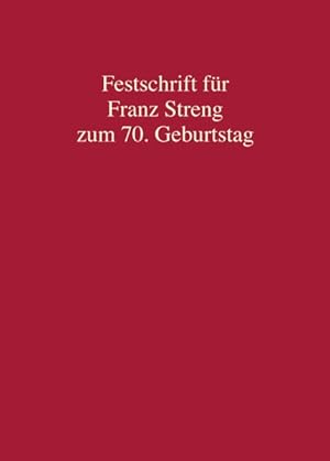 Bild des Verkufers fr Festschrift fr Franz Streng zum 70. Geburtstag zum Verkauf von primatexxt Buchversand