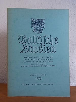 Bild des Verkufers fr Baltische Studien. Neue Folge, Band 61, 1975 (= Band 107 der Gesamtreihe) zum Verkauf von Antiquariat Weber