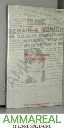 Seller image for Textes d'histoire contemporaine. Textes du XXe sicle, 3me dition for sale by Ammareal
