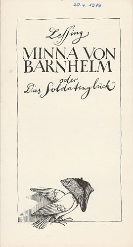 Immagine del venditore per Programmheft Lessing MINNA VON BARNHELM Premiere 12. November 1978 Spielzeit 1978 Heft 18 venduto da Programmhefte24 Schauspiel und Musiktheater der letzten 150 Jahre