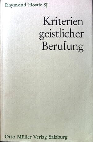 Bild des Verkufers fr Kriterien geistlicher Berufung; zum Verkauf von books4less (Versandantiquariat Petra Gros GmbH & Co. KG)