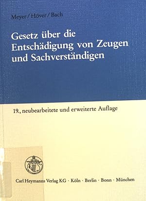 Seller image for Gesetz ber die Entschdigung von Zeugen und Sachverstndigen : Kommentar. for sale by books4less (Versandantiquariat Petra Gros GmbH & Co. KG)