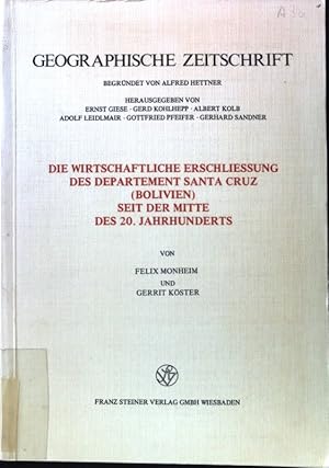 Bild des Verkufers fr Die wirtschaftliche Erschliessung des Departement Santa Cruz (Bolivien) seit der Mitte des 20. Jahrhunderts. Erdkundliches Wissen ; H. 56; Geographische Zeitschrift : Beih.; zum Verkauf von books4less (Versandantiquariat Petra Gros GmbH & Co. KG)