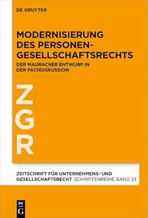 Seller image for Modernisierung des Personengesellschaftsrechts for sale by Rheinberg-Buch Andreas Meier eK