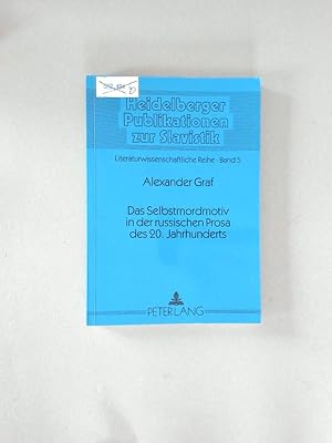 Bild des Verkufers fr Das Selbstmordmotiv in der russischen Prosa des 20. Jahrhunderts zum Verkauf von avelibro OHG