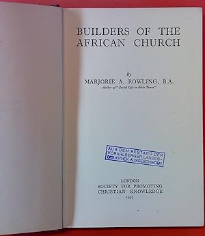 Bild des Verkufers fr Builders of the African Church zum Verkauf von biblion2