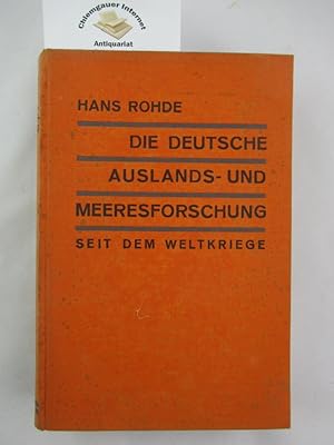 Image du vendeur pour Die deutsche Auslands- und Meeresforschung seit dem Weltkriege. mis en vente par Chiemgauer Internet Antiquariat GbR