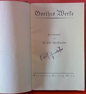 Bild des Verkufers fr Goethes Werke. Dichtung und Wahrheit I und II zum Verkauf von biblion2