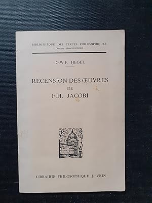 Recension des uvres de F.H. Jacobi