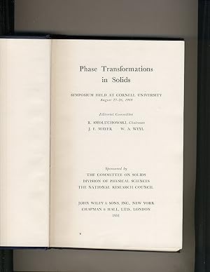 Seller image for Phase Transformation in Solids for sale by Richard Lemay