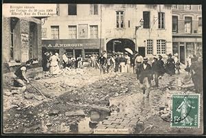 Ansichtskarte Elbeuf, Ravages / Zerstörungen durch Unwetter 1908, Rue du Thuit-Anger