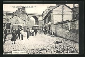 Ansichtskarte Elbeuf, Ravages / Zerstörungen durch Unwetter 1908, Rue du Bourgtheroulde