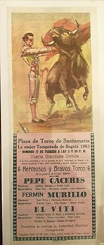 Imagen del vendedor de AFFICHE PLAZA DE TOROS DE SANTAMARIA. Domingo 17 de Febrero de 163. a la venta por librairie l'itinraire