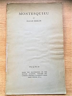 MONTESQUIEU Read 19 October 1955 Reprint from The Proceedings of the British Academy, Volume XLI