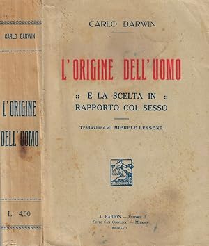 Image du vendeur pour Le origini dell'uomo E la scelta in rapporto col sesso mis en vente par Biblioteca di Babele