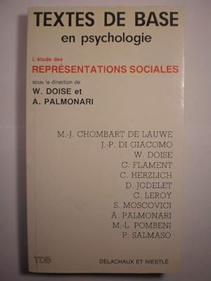 Imagen del vendedor de Textes de base en psychologie. L'tude des reprsentations sociales a la venta por Librera Antonio Azorn