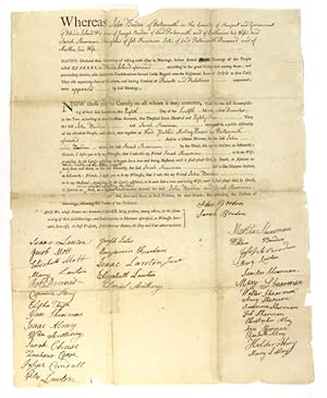 Quaker marriage contract between John Borden and Sarah Shearman