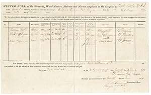 Muster roll of the stewards, ward-masters, matrons, and nurses, employed in the hospital at Fort ...