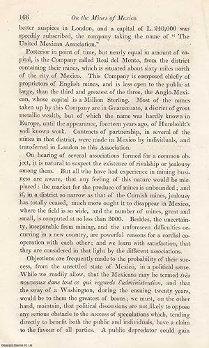 Immagine del venditore per On the Mines of Mexico. Communicated by a Gentleman intimately connected with Mexico. An original article from the Edinburgh Philosophical Journal, 1825. venduto da Cosmo Books