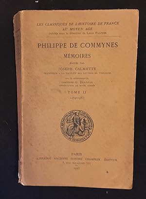 Imagen del vendedor de Mmoires Tome II (1474-1483) a la venta por LibrairieLaLettre2